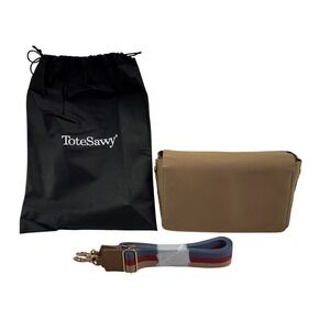 ToteSavvy Crossbody Tan Diaper Bag Organizer Changing Mat Wipes Pocket‎